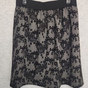 Elegant Faux Black Lace Skirt